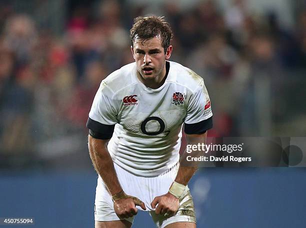 Stephen Myler of England looks on during the match between the Crusaders and England at the AMI Stadium on June 17, 2014 in Christchurch, New Zealand.