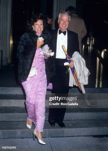 Banker Paul Hallingby and wife Mai attend Wedding Reception for Jonathan Tisch and Laura Steinberg on April 18, 1988 at the Metropolitan Museum of...