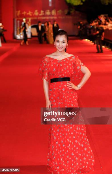 Actress Liu Tao walks the red carpet at the 17th Shanghai International Film Festival on June 14, 2014 in Shanghai, China