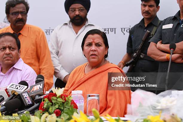 Union Water Resources Minister Uma Bharti pays tribute to the Kedarnath tragedy victims of the devastating deluge that ravaged several parts of...