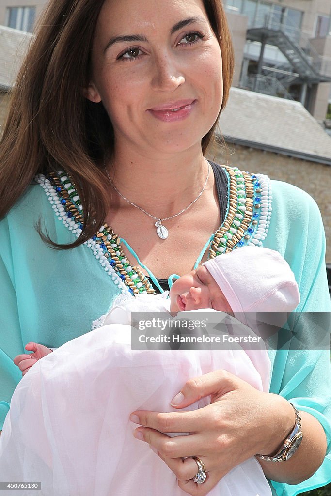 Prince Felix Of Luxembourg And Princess Claire of Luxembourg Present Their Daughter Princess Amalia, Gabriela, Maria Teresa