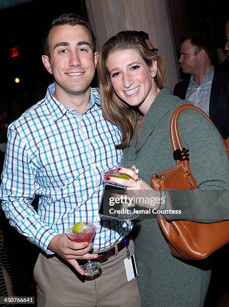 Andrew Bonnesen and Lauren Karp attend the Tequila Baron Launch Party at Butter Restaurant on November 19, 2013 in New York City.