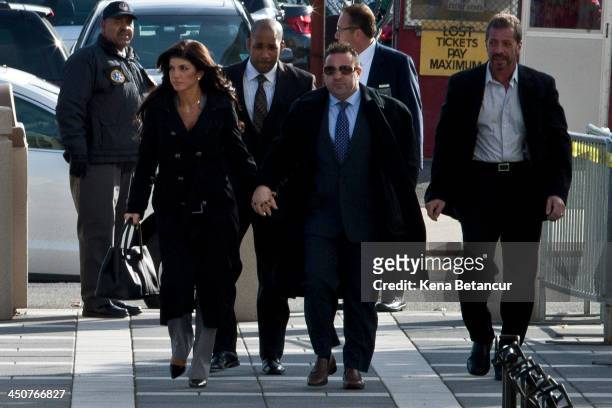Giuseppe 'Joe' Giudice and wife Teresa Giudice arrive to Newark federal court on November 20, 2013 in Newark, New Jersey. The two of the stars of the...