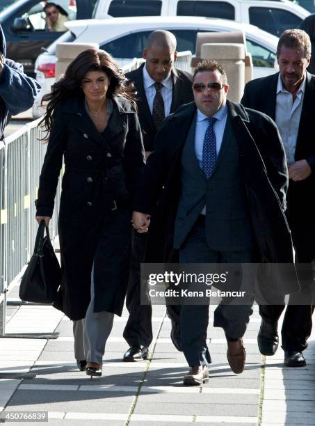 Giuseppe 'Joe' Giudice and wife Teresa Giudice arrive to Newark federal court on November 20, 2013 in Newark, New Jersey. The two of the stars of the...