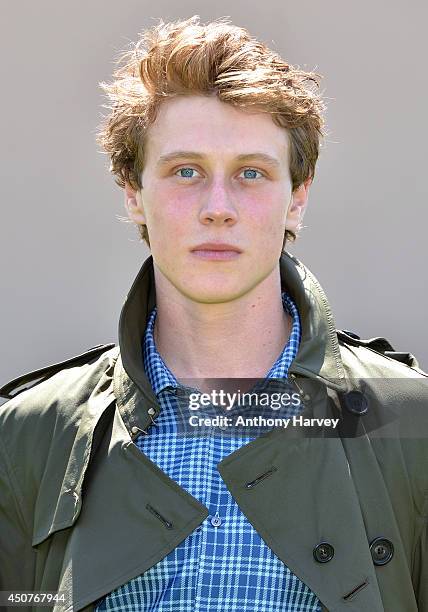George MacKay attends the Burberry Prorsum show during the London Collections: Men SS15 on June 17, 2014 in London, England.