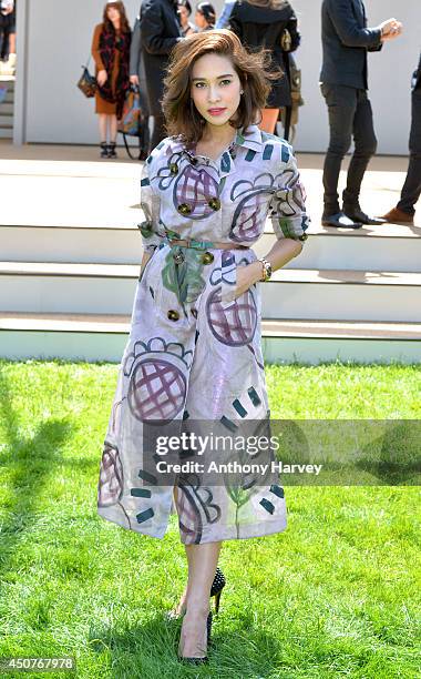 Laila Boonyasak attends the Burberry Prorsum show during the London Collections: Men SS15 on June 17, 2014 in London, England.