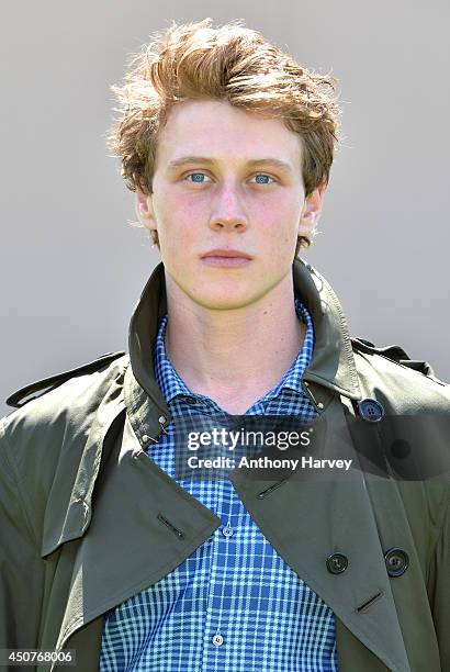 George MacKay attends the Burberry Prorsum show during the London Collections: Men SS15 on June 17, 2014 in London, England.