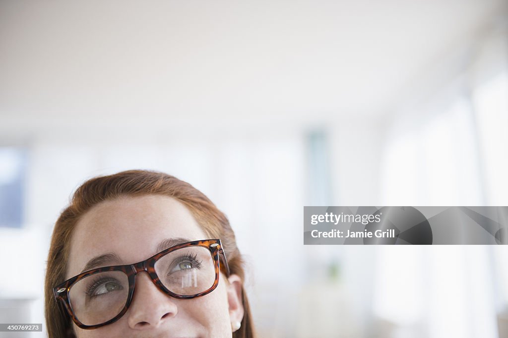 Teenage girl (14-15) wearing glasses