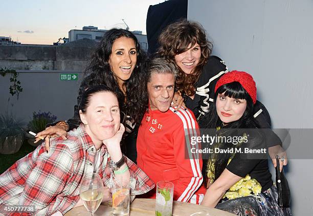 Cozette McCreery, Serena Rees, Judy Blame, Jess Morris and Princess Julia attend a party hosted by SIBLING & LOVE on the rooftop of Selfridges in...