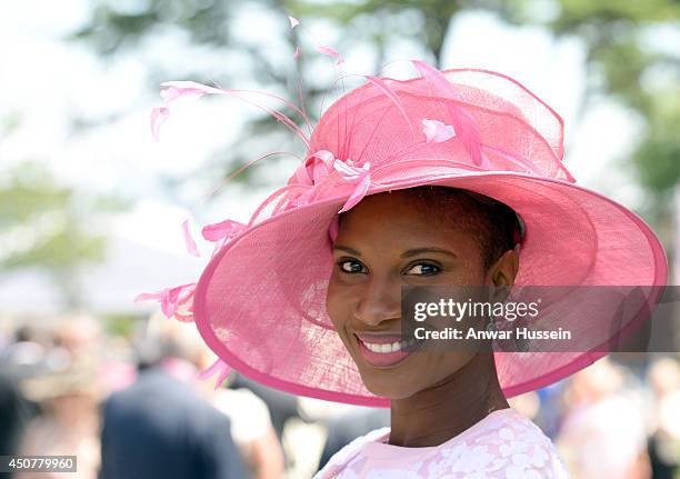 Denise Lewis attends the first day of Royal Ascot on June 17, 2014 in Ascot, England.