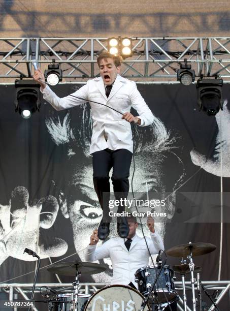 Pelle Almqvist of The Hives performs on stage during RockN'Roller Festival at Bloomfield Stadium on June 17, 2014 in Tel Aviv, Israel.