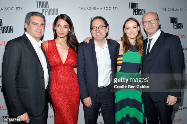Michael Nozik, Moran Atias, Co-Presidents of Sony Pictures Classic Michael Barker, Olivia Wilde and director Paul Haggis attend Sony Pictures...