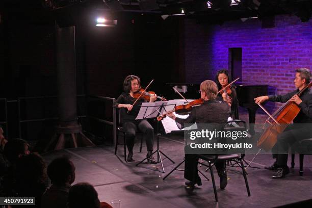 Musicians from the New York Philharmonic performing the music of Esa-Pekka Salonen at SubCulture on Monday night, November 4, 2013.The concert is...