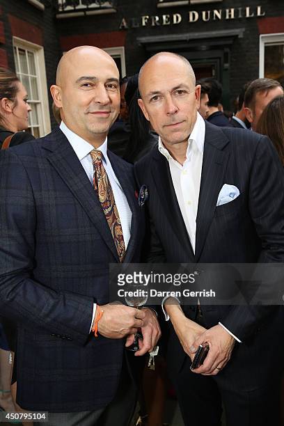 Fabrizio Cardinali and Dylan Jones attends the GQ and Dunhill party during the London Collections: Men SS15 on June 17, 2014 in London, England.