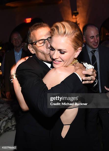 President of programming Michael Lombardo and actress Anna Paquin attend Premiere Of HBO's "True Blood" Season 7 And Final Season After Party on June...