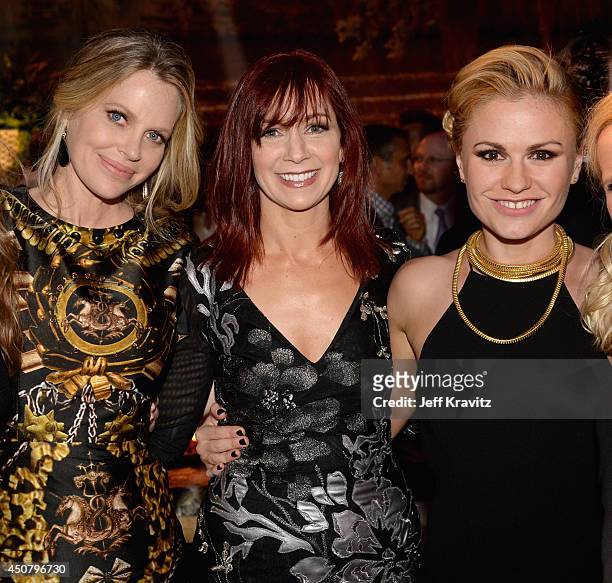 Actresses Kristin Bauer van Straten, Carrie Preston, and Anna Paquin attend HBO "True Blood" season 7 premiere after party at Hollywood Roosevelt...