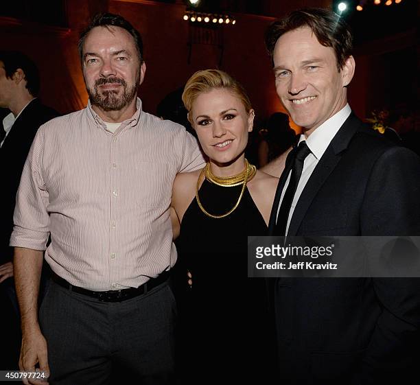 Creator/writer Alan Ball, and actors Anna Paquin and Stephen Moyer attend HBO "True Blood" season 7 premiere after party at Hollywood Roosevelt Hotel...
