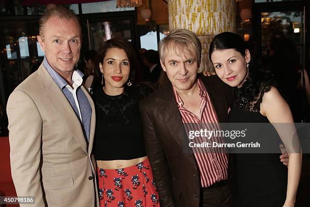 Gary Kemp, Lauren Kemp, Nick Rhodes and Nefer Suvio attends the GQ and LC:M Party during the London Collections: Men SS15 on June 17, 2014 in London,...