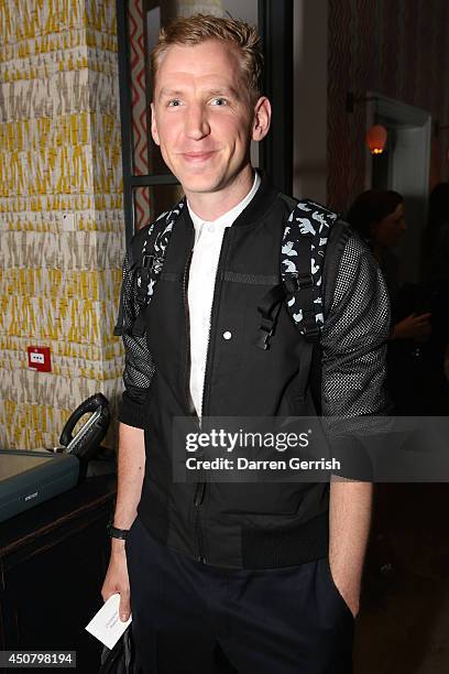 Christopher Raeburn attends the GQ and LC:M Party during the London Collections: Men SS15 on June 17, 2014 in London, England.