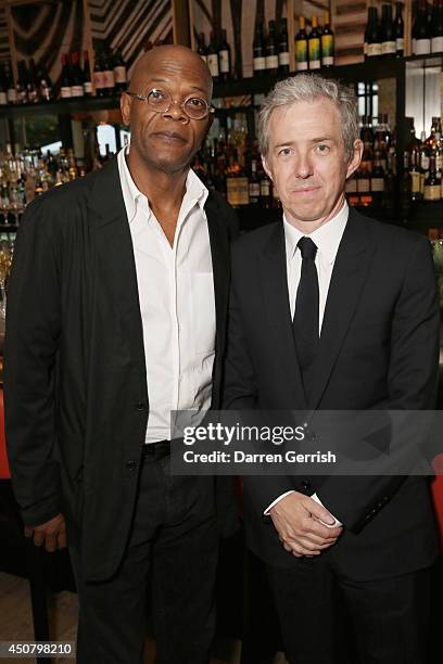 Samuel L Jackson and Bill Prince attends the GQ and LC:M Party during the London Collections: Men SS15 on June 17, 2014 in London, England.