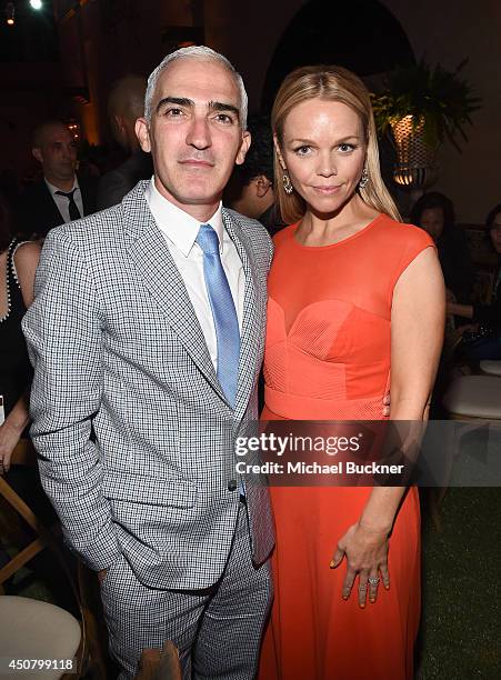 Actors Patrick Fischler and Lauren Bowles attend Premiere Of HBO's "True Blood" Season 7 And Final Season After Party on June 17, 2014 in Hollywood,...