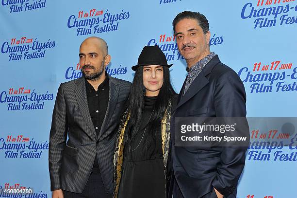 Shlomi Elkabetz, Ronit Elkabetz and Simon Abkarian attend Day 6 of the Champs Elysees Film Festival on June 17, 2014 in Paris, France.