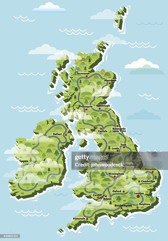 United Kingdom cities map