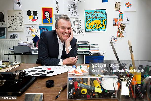 Stylist Jean-Charles de Castelbajac is photographed for Paris Match on April 9, 2013 in Paris, France.