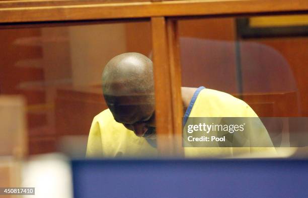 Actor Michael Jace appears in court for his arraignment on murder charges June 18, 2014 in Los Angeles, California. Jace is charged with the May 19...