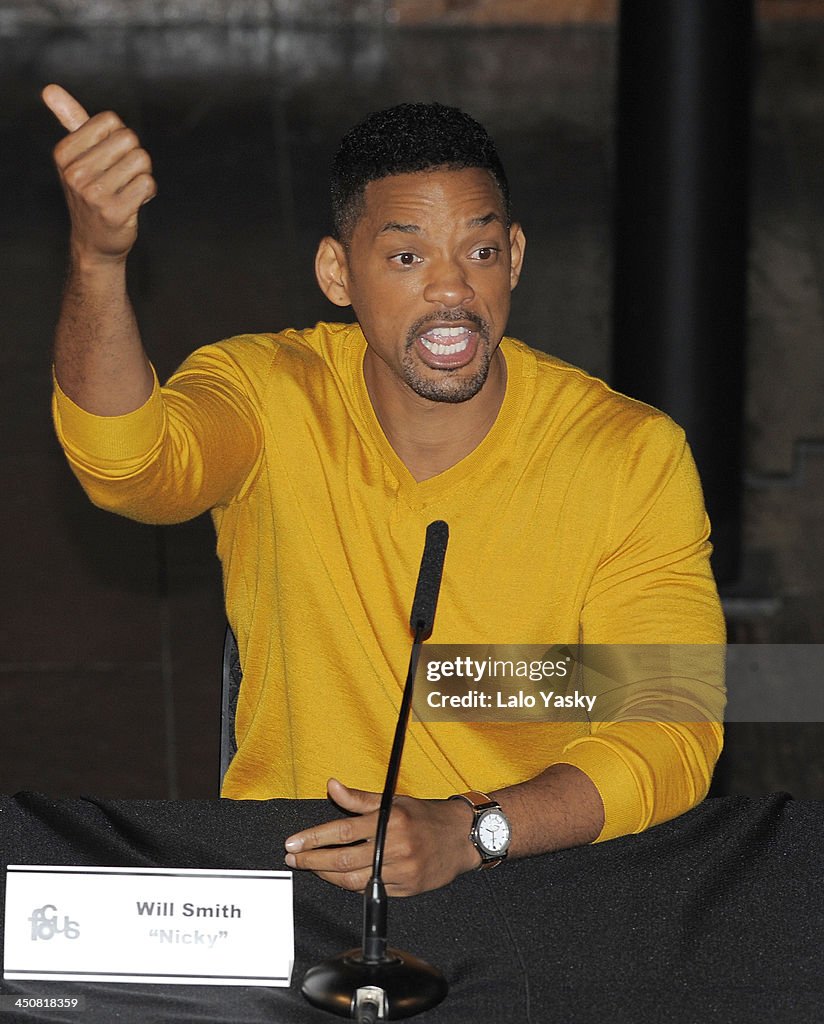 Will Smith attends a press conference for 'Focus' in Buenos Aires