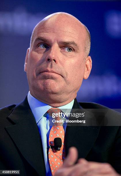 Douglas "Doug" Yearley, chief executive officer of Toll Brothers, Inc., listens at the Bloomberg Year Ahead: 2014 conference in Chicago, Illinois,...