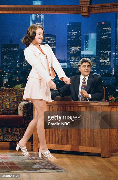 Episode 741 -- Pictured: Actress Katherine Heigl arrives for an interview with host Jay Leno on August 1, 1995 --