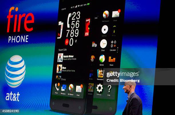 Jeff Bezos, chief executive officer of Amazon.com Inc., speaks after unveiling the Fire Phone during an event at Fremont Studios in Seattle,...