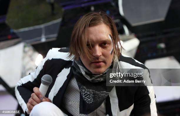 Edwin Farnham 'Win' Butler III of Arcade Fire performs during a concert at Kindl Buehne Wuhlheide on June 18, 2014 in Berlin, Germany.