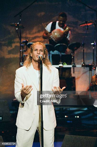 Episode 751 -- Pictured: Musical guest Michael Bolton performs on August 15, 1995 --