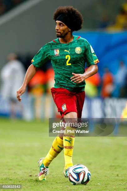 Benoit Assou-Ekotto of Cameroon controls the ball during the 2014 FIFA World Cup Brazil Group A match between Cameroon and Croatia at Arena Amazonia...