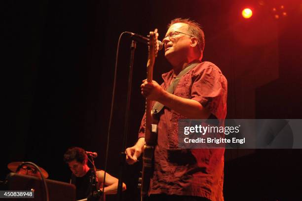 Gordon Gano and Brian Ritchie of Violent Femmes performs on stage at the Troxy on June 18, 2014 in London, United Kingdom.