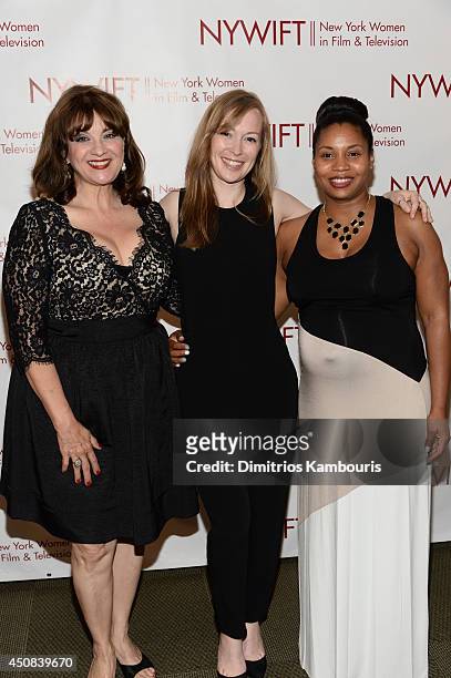 Cheri Minns, Emma Potter and Erin Hicks of The Angriest Man In Brooklyn attend the 2014 New York Women In Film And Television "Designing Women"...