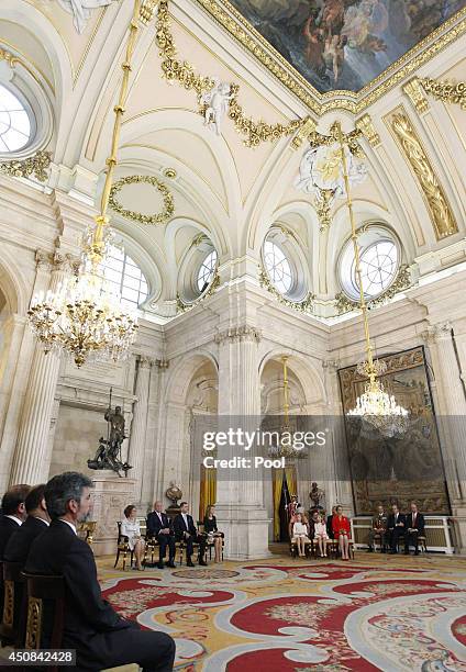 Queen Sofia of Spain, Prince Felipe of Spain,King Juan Carlos of Spain, Princess Letizia of Spain, Infanta Pilar de Borbon, Infanta Margarita of...