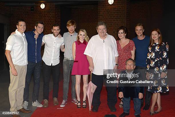 Oliver Phelps, James Phelps, Matthew Lewis, Domhnall Gleeson, Evanna Lynch, Robbie Coltrane, Helena Bonham Carter, Warwick Davis, Tom Felton and...