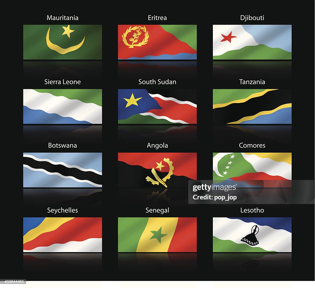 Wide cropped flags - Africa