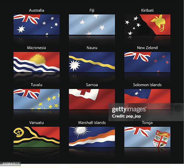 wide cropped flags - australia and oceania - vanuatu flag stock illustrations