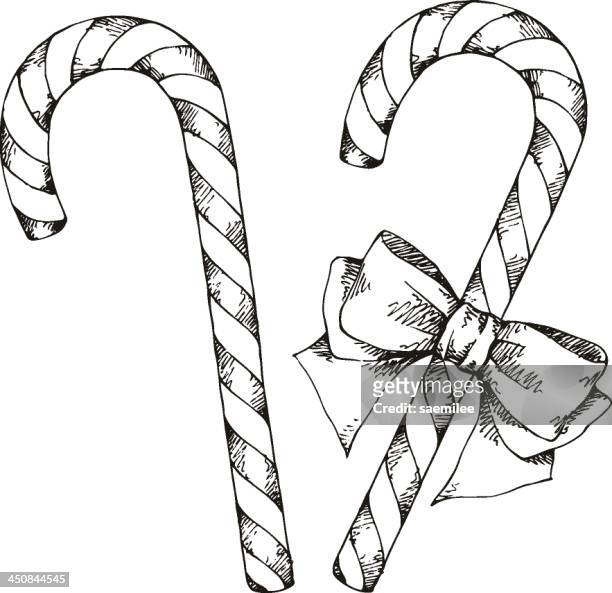 candy cane and ribbon - dance cane stock illustrations