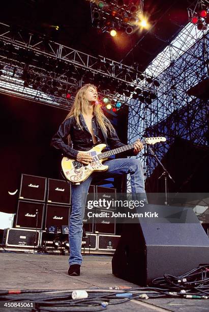 Guitarist Jerry Cantrell of American rock band Alice in Chains, on stage at Lollapalooza, USA, 1993.
