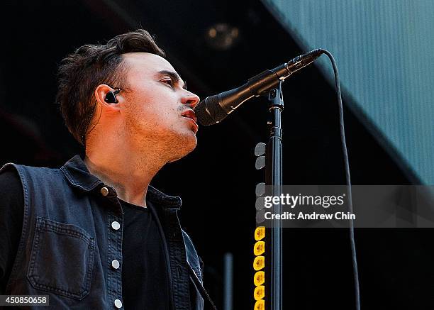 Guitarist Joe King of the Fray perform on stage at Malkin Bowl at Stanley Park on June 18, 2014 in Vancouver, Canada.