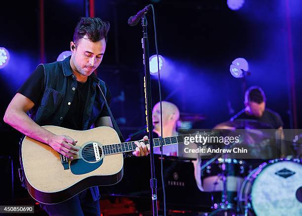 Guitarist Joe King of the Fray performs on stage at Malkin Bowl at Stanley Park on June 18, 2014 in Vancouver, Canada.