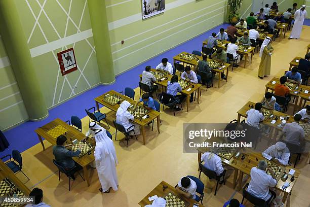 Player compete during the FIDE World Rapid & Blitz Chess Championships 2014 at Dubai Chess and Culture Club on June 19, 2014 in Dubai, United Arab...