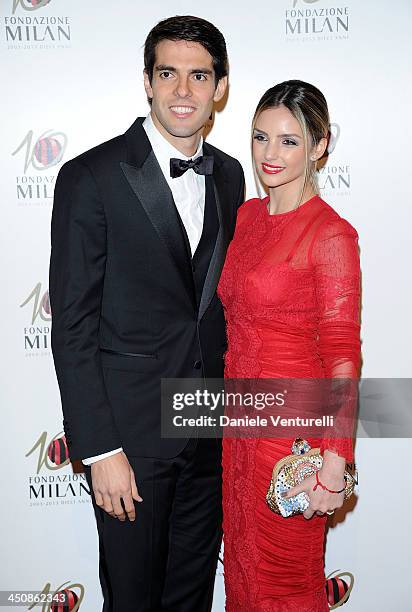 Ricardo Kaka and Caroline Celico attend Fondazione Milan 10th Anniversary Gala on November 20, 2013 in Milan, Italy.