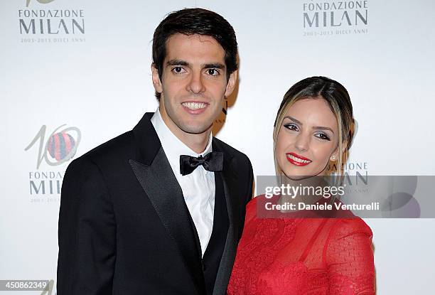 Ricardo Kaka and Caroline Celico attend Fondazione Milan 10th Anniversary Gala on November 20, 2013 in Milan, Italy.