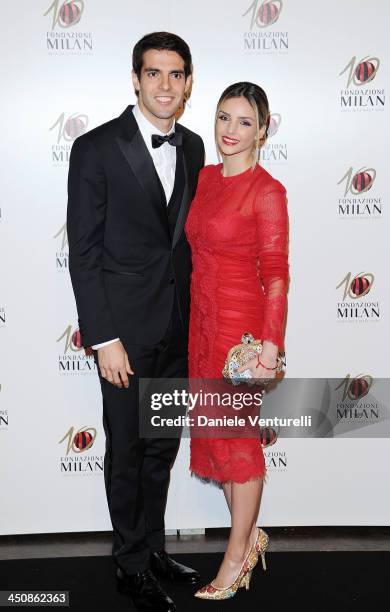 Ricardo Kaka and Caroline Celico attend Fondazione Milan 10th Anniversary Gala on November 20, 2013 in Milan, Italy.